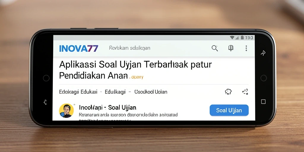 Tampilan antarmuka aplikasi INOVA77 untuk Soal Ujian.