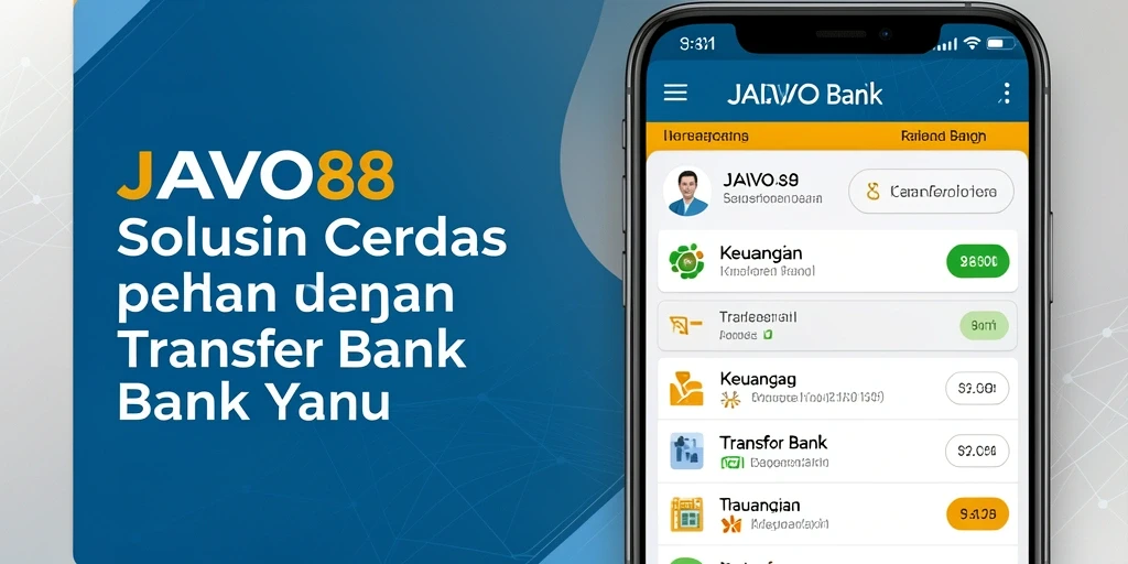 Antarmuka aplikasi JAVO88 untuk transfer bank yang intuitif dan praktis.