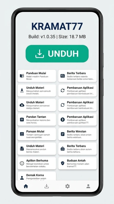 Tampilan halaman APK kramat77