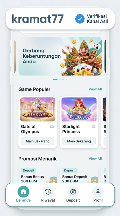 Tampilan kanal resmi kramat77